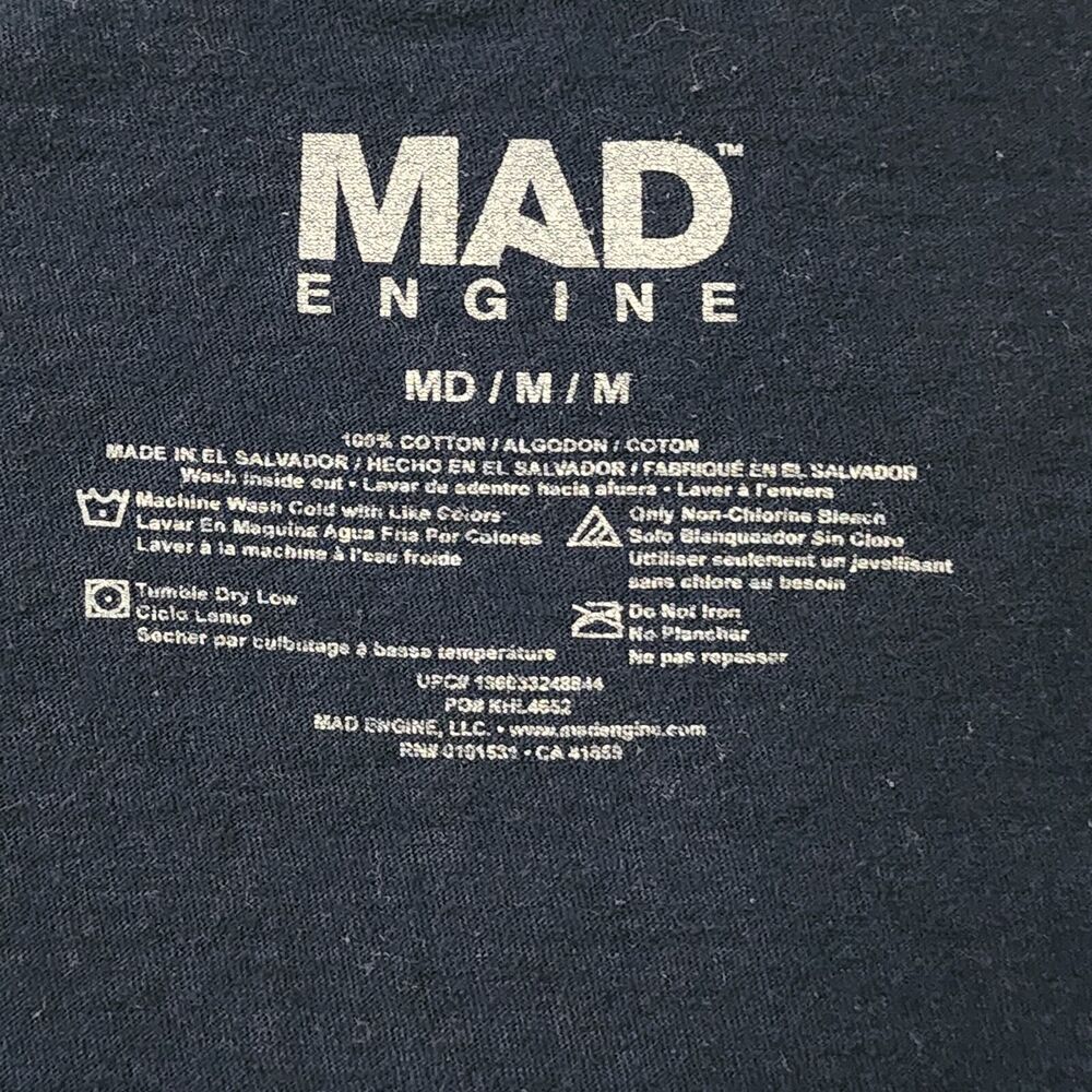 Mad Engine Graphic "Gamer At Work" Short Sleeve T-Shirt Navy Blue Crew Neck S/M - Picture 5 of 5